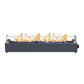 BAIDE HOME 36-inch tabletop fire pit with wind glass shield for steady glow