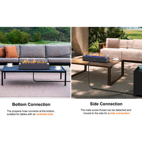 BAIDE HOME propane hose side connection for flexible tabletop placement
