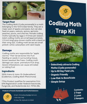 Bailey's Codling Moth Trap Kit organic pheromone trap supports safe pest management.