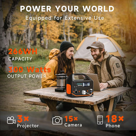 BailiBatt 300W unit side ports show versatile charging options for travel.