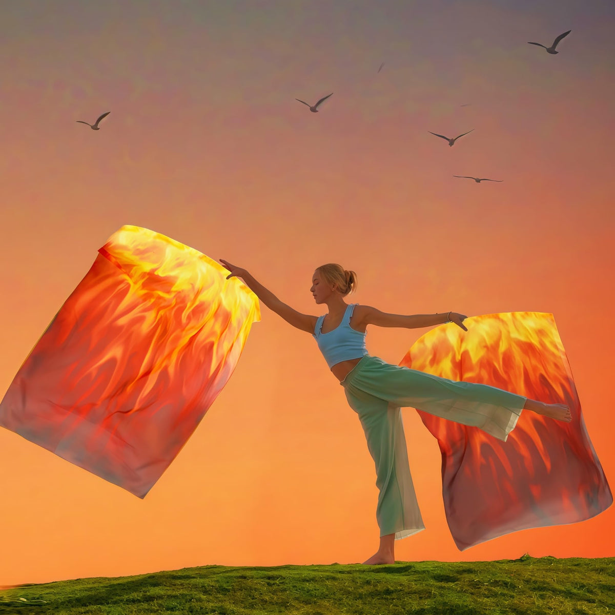 Lightweight Baisdan flag set ideal for extended practice and waving