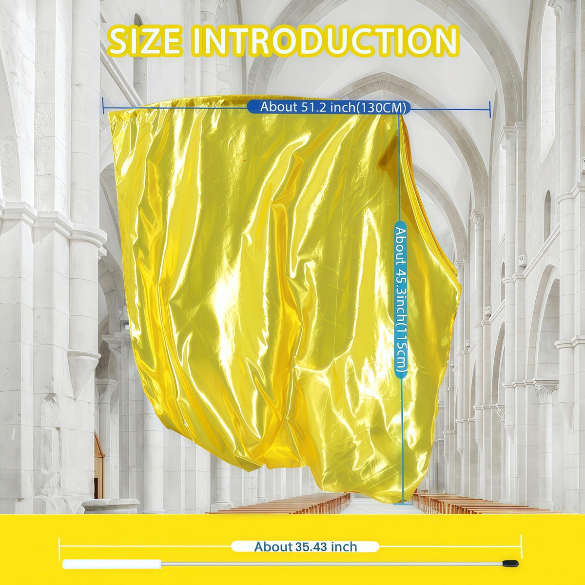 Baisdan worship flag 51x45 size showcasing generous coverage