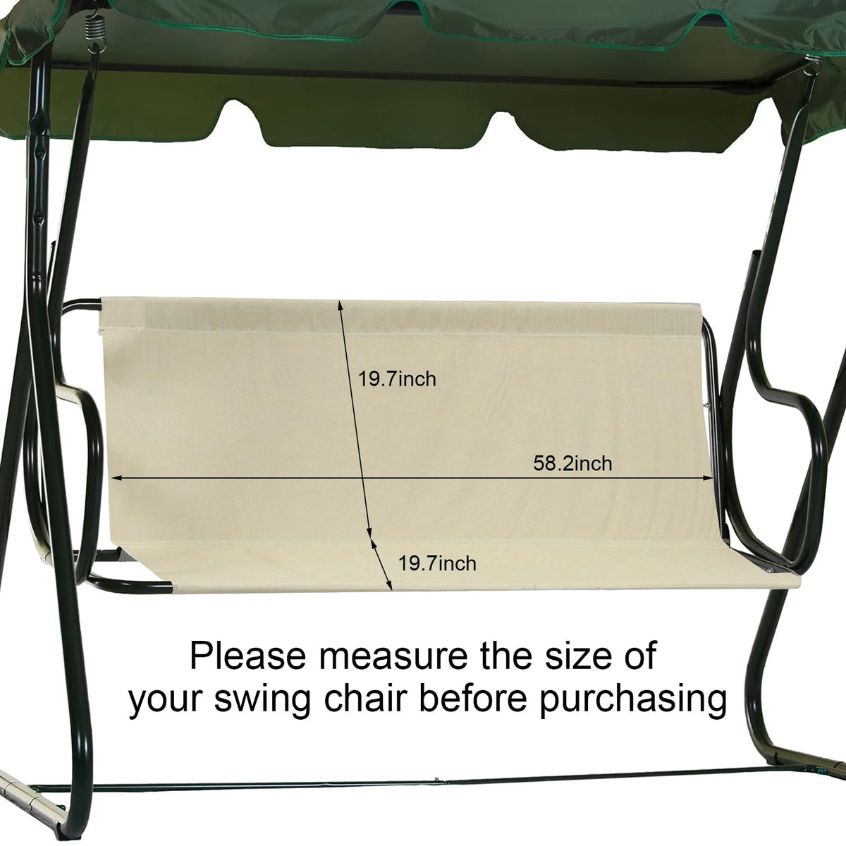 Close-up of Baizoy reinforced stitching on swing cover