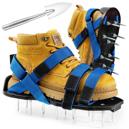 Bakulala lawn aerator shoes with adjustable straps for secure aeration.