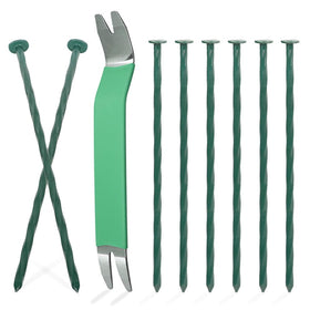 Bakulyor 50-pack metal landscape stakes for durable 6-inch edging in lawns