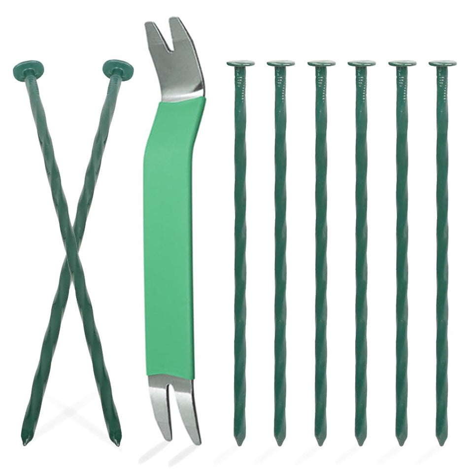 Bakulyor 50-pack metal landscape stakes for durable 6-inch edging in lawns