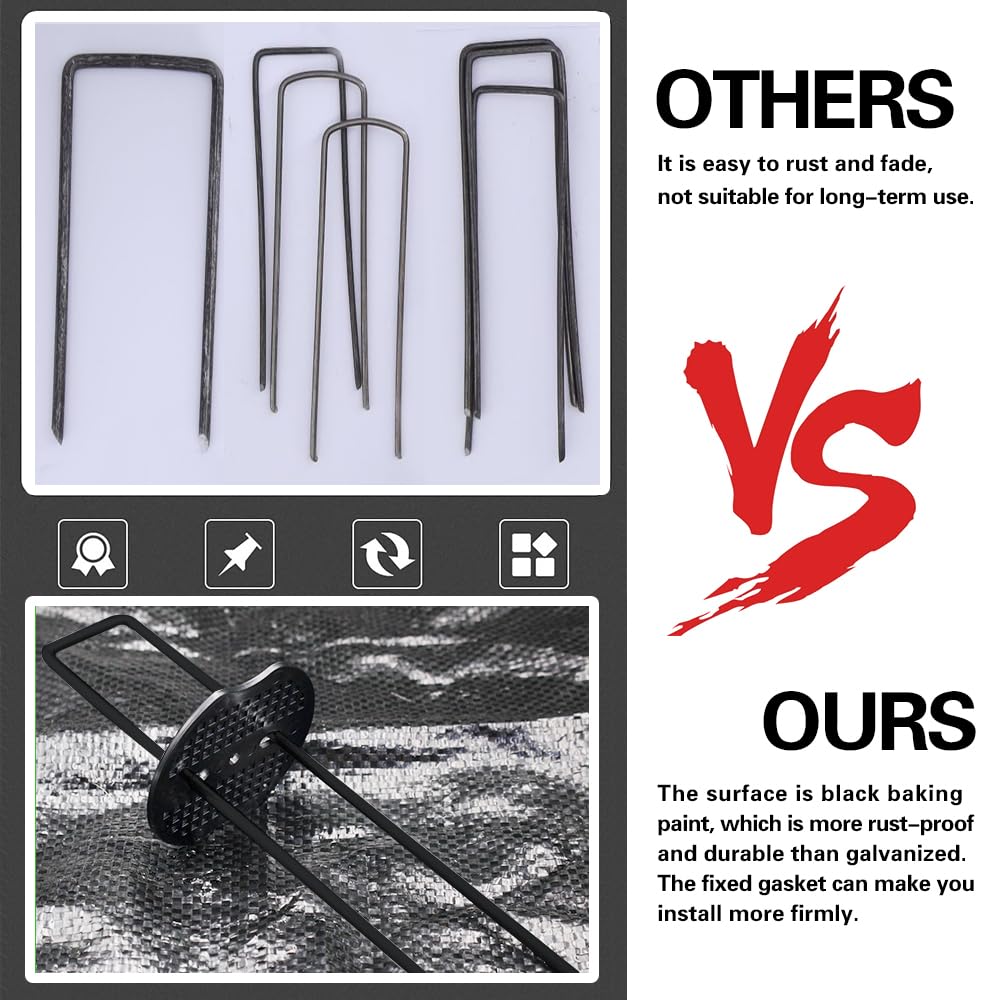 Bakulyor black-finish steel resists rust for outdoor use.