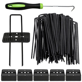 Bakulyor 6-inch garden stakes driven into soil for firm anchoring and straight lines