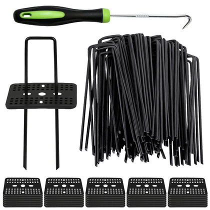 Bakulyor 6-inch garden stakes driven into soil for firm anchoring and straight lines