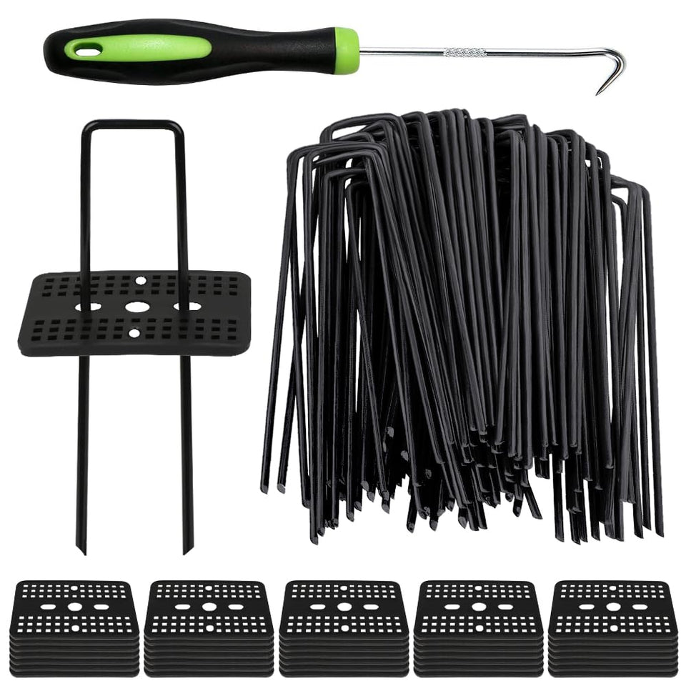 Bakulyor 6-inch garden stakes driven into soil for firm anchoring and straight lines