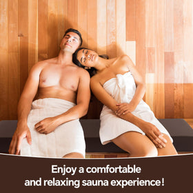 BALAPET Two-person sauna fit suits traditional and infrared setups.