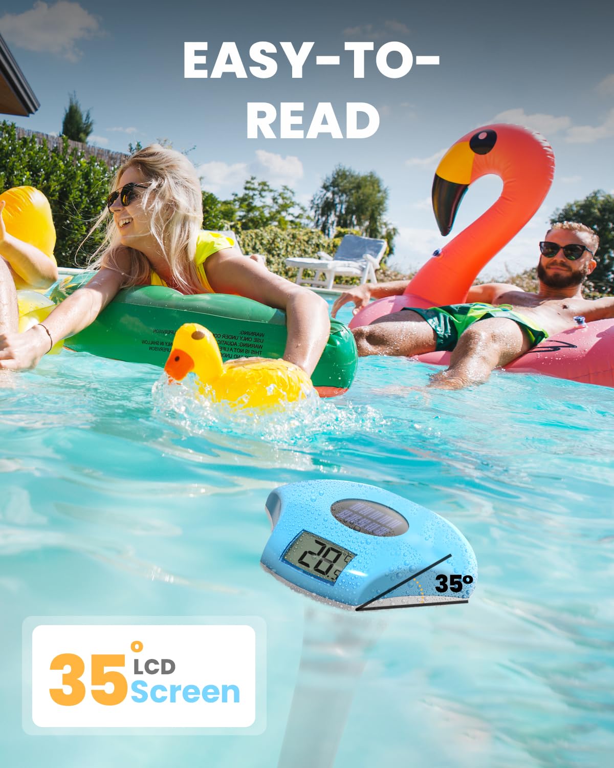 Baldr thermometer display clearly shows water temperature.
