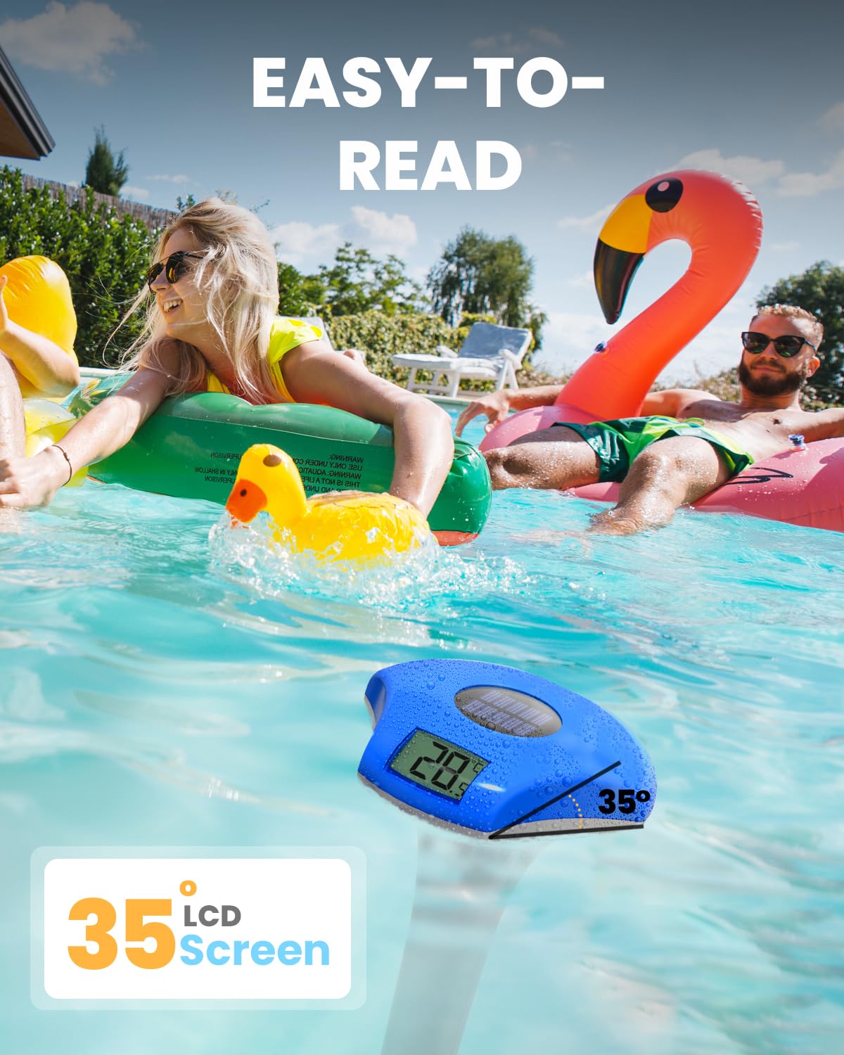 Baldr floating thermometer reads water temperature in hot tubs and pools