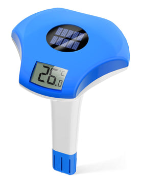 Baldr pool thermometer floating with digital display shows a clear temperature view