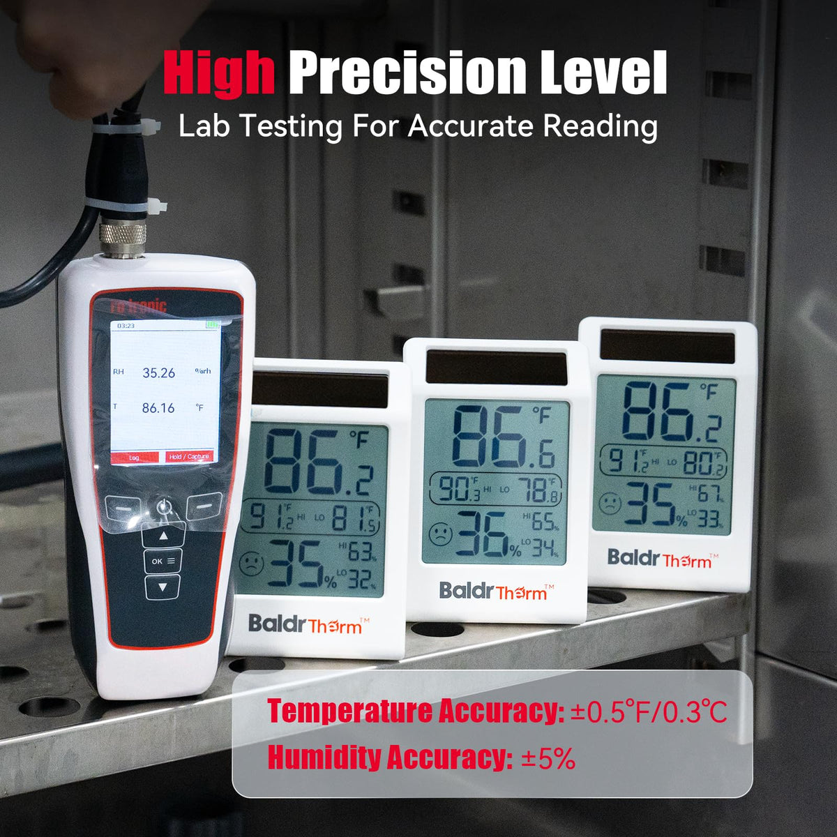 BaldrTherm 3.2-inch LCD display provides easy readability.