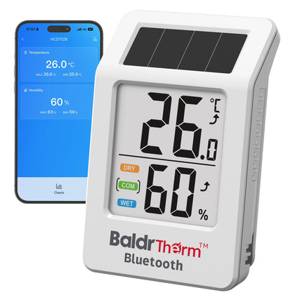 BaldrTherm front view shows quick, accurate room temperature at a glance.