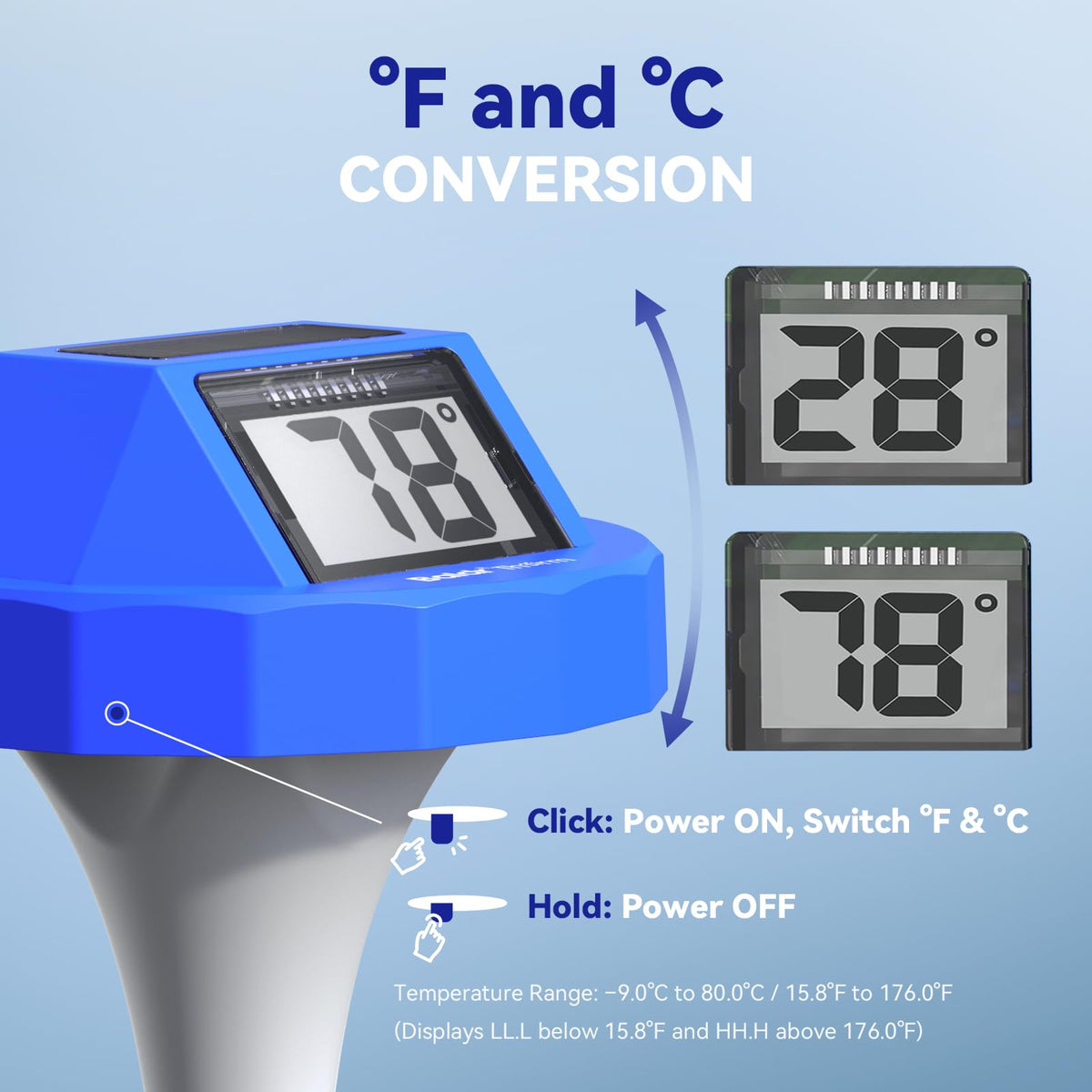 BaldrTherm floating pond thermometer helps monitor outdoor water temperature.