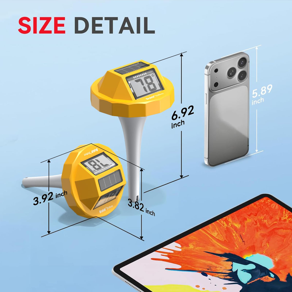 BaldrTherm IPX7 waterproof seal keeps readings intact in steam and splashes.