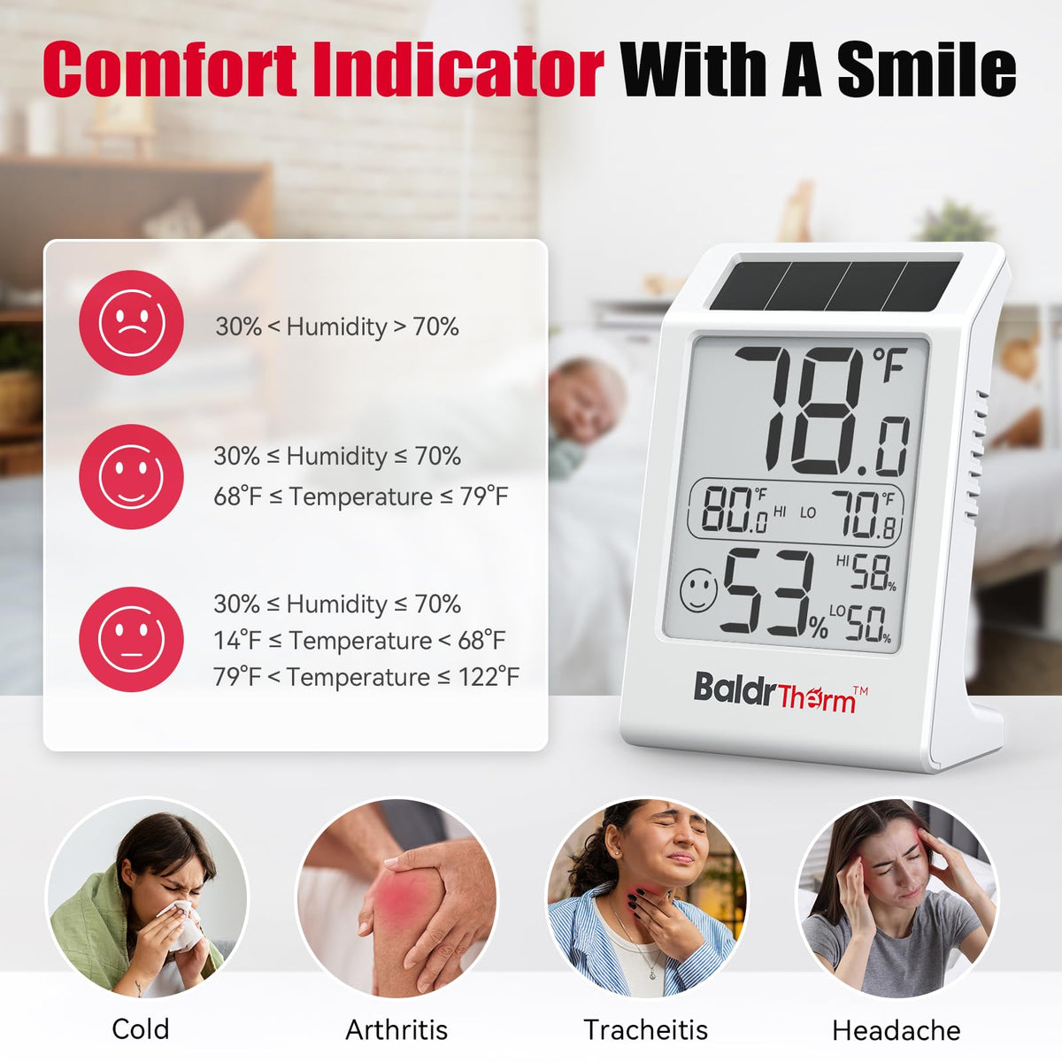 BaldrTherm suitable for home or office climate awareness.