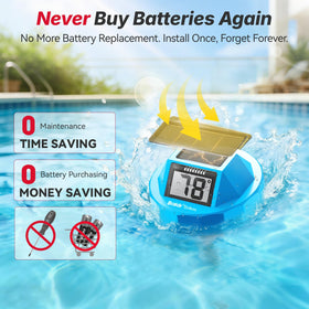 BaldrTherm solar-powered pool thermometer floats for maintenance-free monitoring
