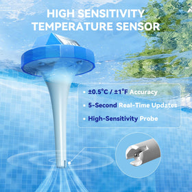 BaldrTherm solar-powered thermometer suited for hot tubs and spas.