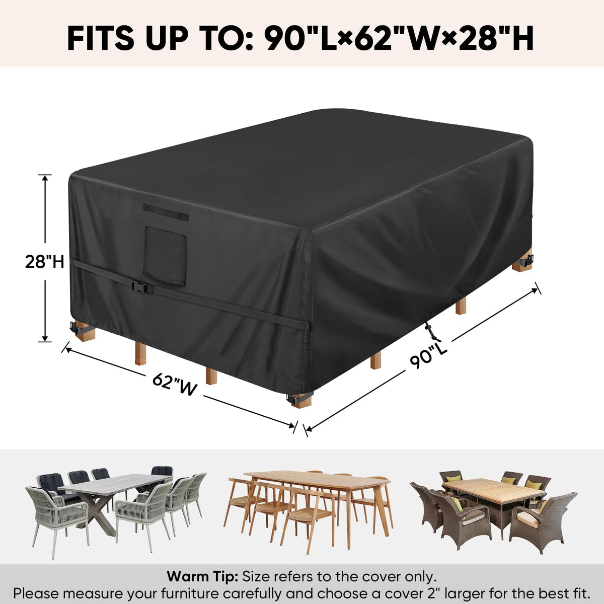 BALEINE patio chair cover waterproof shields against wind and moisture