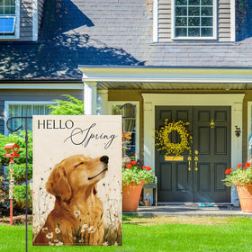Balgardekor burlap texture garden flag adds rustic curb appeal for yards.