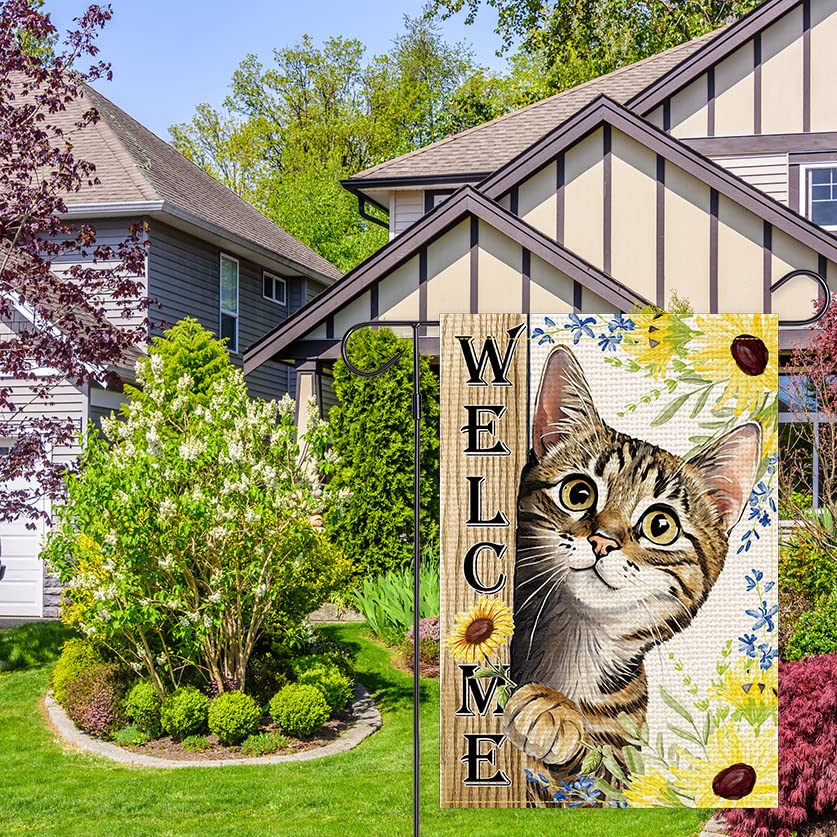 Balgardekor sunflowers cat flag ideal for indoor or outdoor seasonal decor.