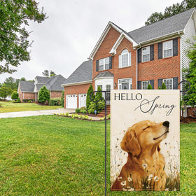 Balgardekor spring flowers flag offers eye-catching decor for porch and garden.