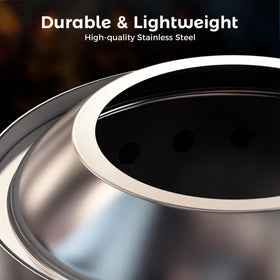 Dual-fuel capability supports pellets or wood for flexible lighting