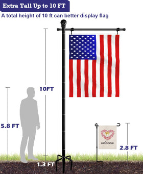 BALIE SPACE 5-prong base adds stability for tall outdoor flag displays.