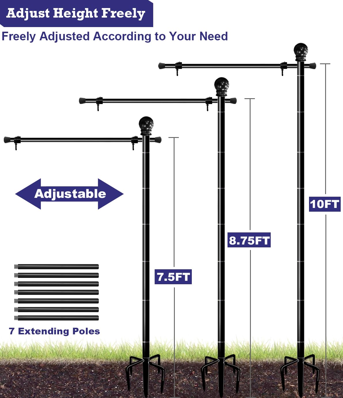BALIE SPACE black flag pole blends with outdoor scenes.