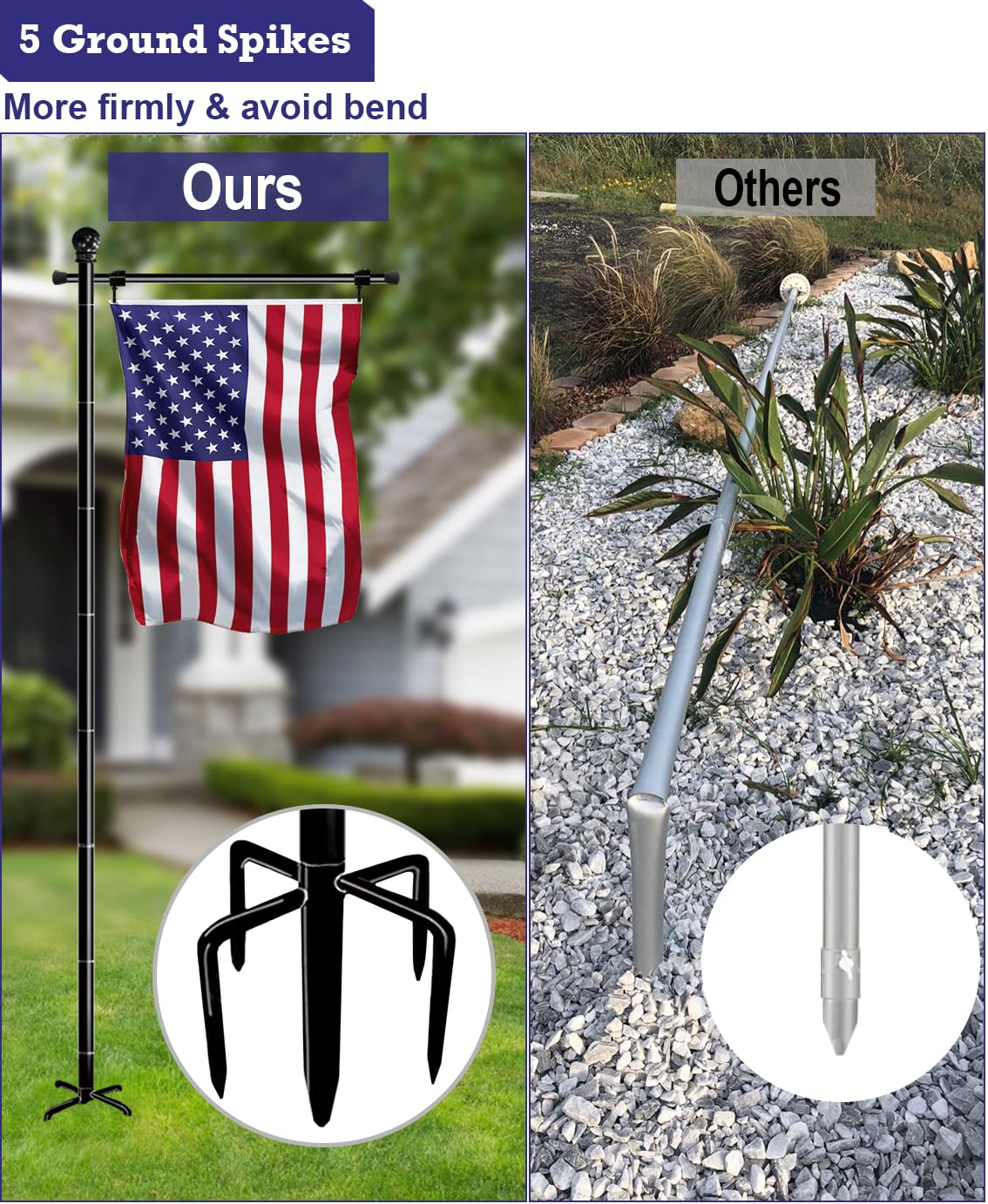 BALIE SPACE easy-assembly flag pole for quick setup.