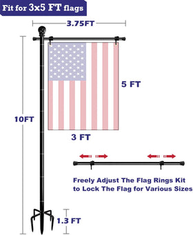 BALIE SPACE in-ground kit for secure yard flag display.
