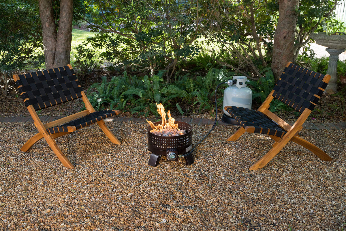 Balkene Home Sava teak-toned oil finish complements any patio.
