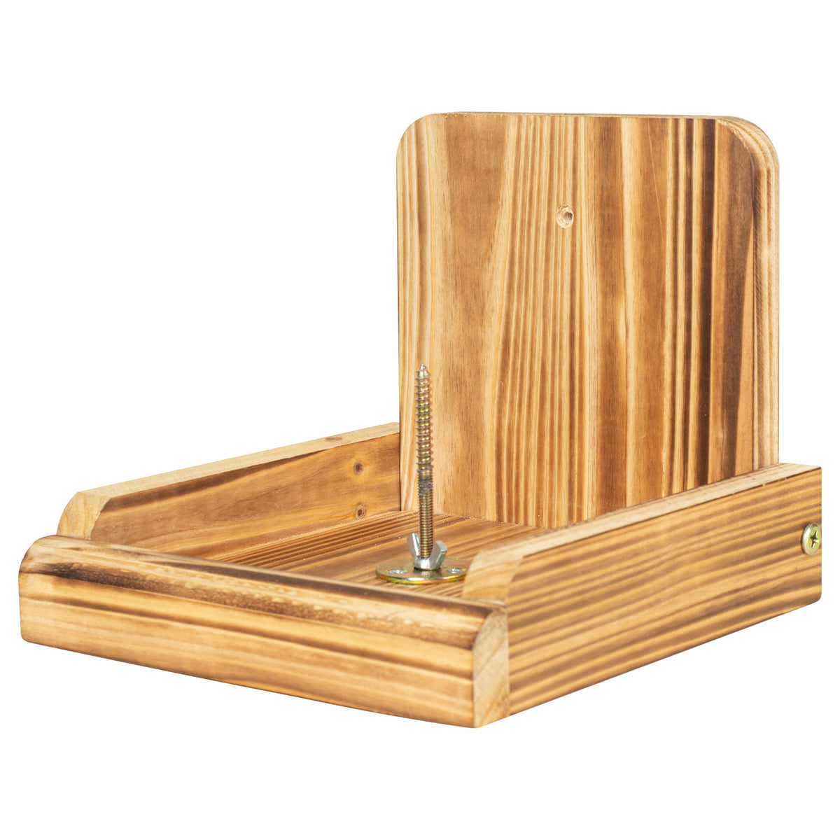 BalterFF Squirrel Feeder attached to tree edge for easy wildlife viewing.