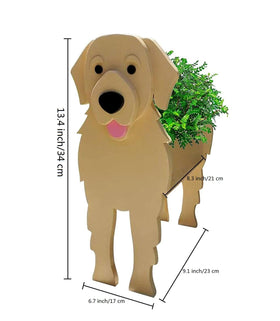 Bamboo's Grocery LoKii dog planter side view showing detachable design for easy setup.