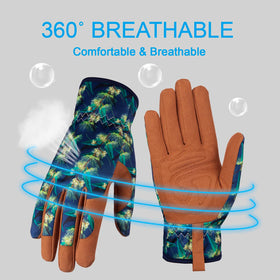 Bamllum gloves with breathable back show airflow to keep hands dry during weeding