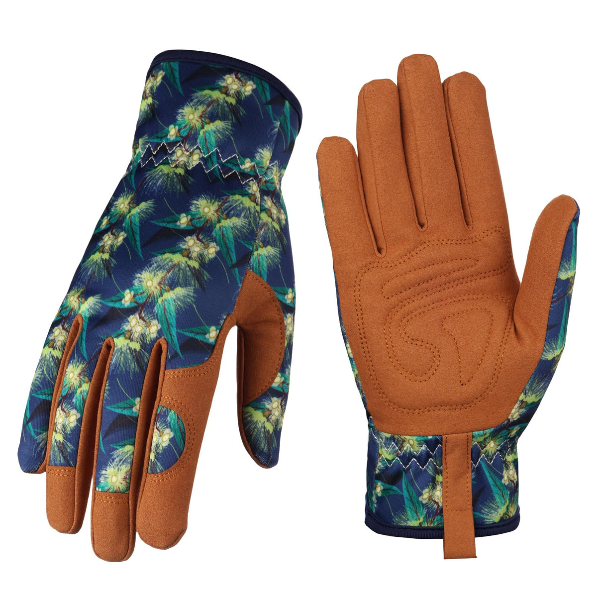 Bamllum leather gardening gloves close-up showing durable palm grip for tough tasks