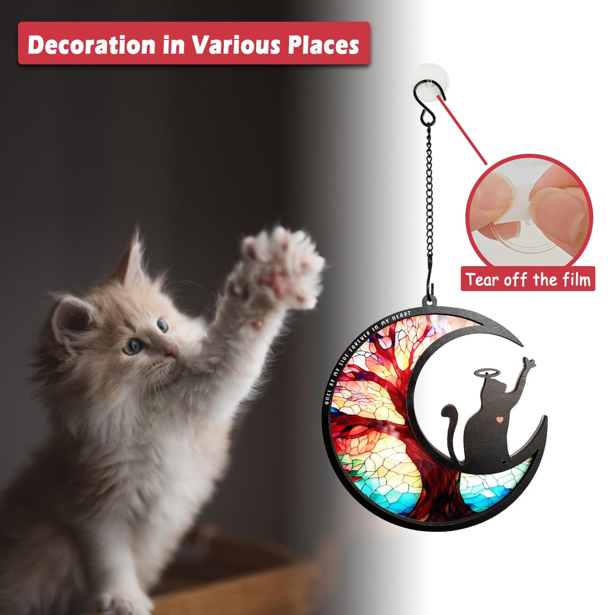 Bamlue hanging ornament with metal chain offers versatile display