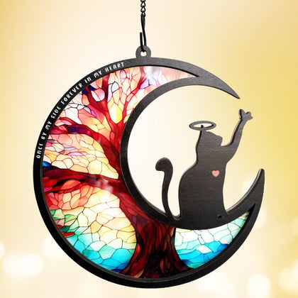 Bamlue pet memorial suncatcher double-layer cat brightens window with calming colors