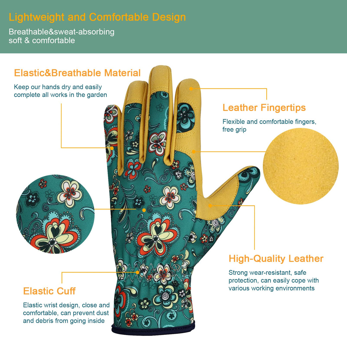 Bamllum gloves protect palms during weeding with abrasion-resistant microfiber leather