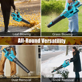Bamse leaf blower with two 4.0Ah batteries and rapid charger for extended use
