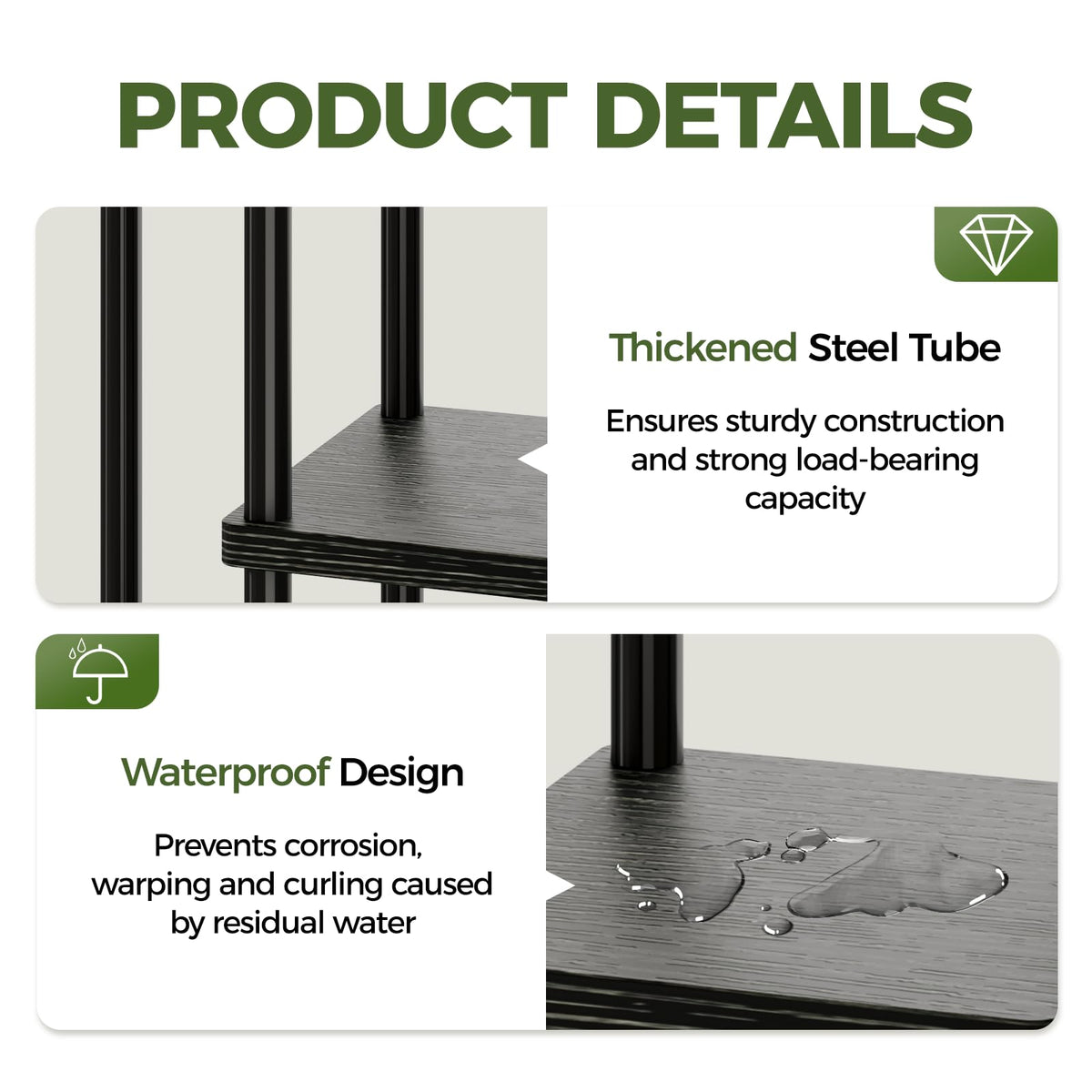 Bamworld black finish plant stand complements modern home decor