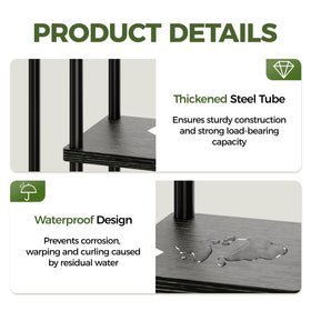 Bamworld black finish plant stand complements modern home decor