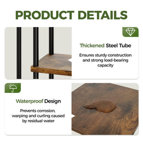 Bamworld brown metal plant shelf adds durable style to sunlit rooms.