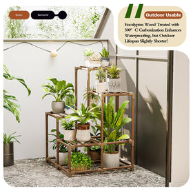 Bamworld carbonized eucalyptus wood stand highlighting durability