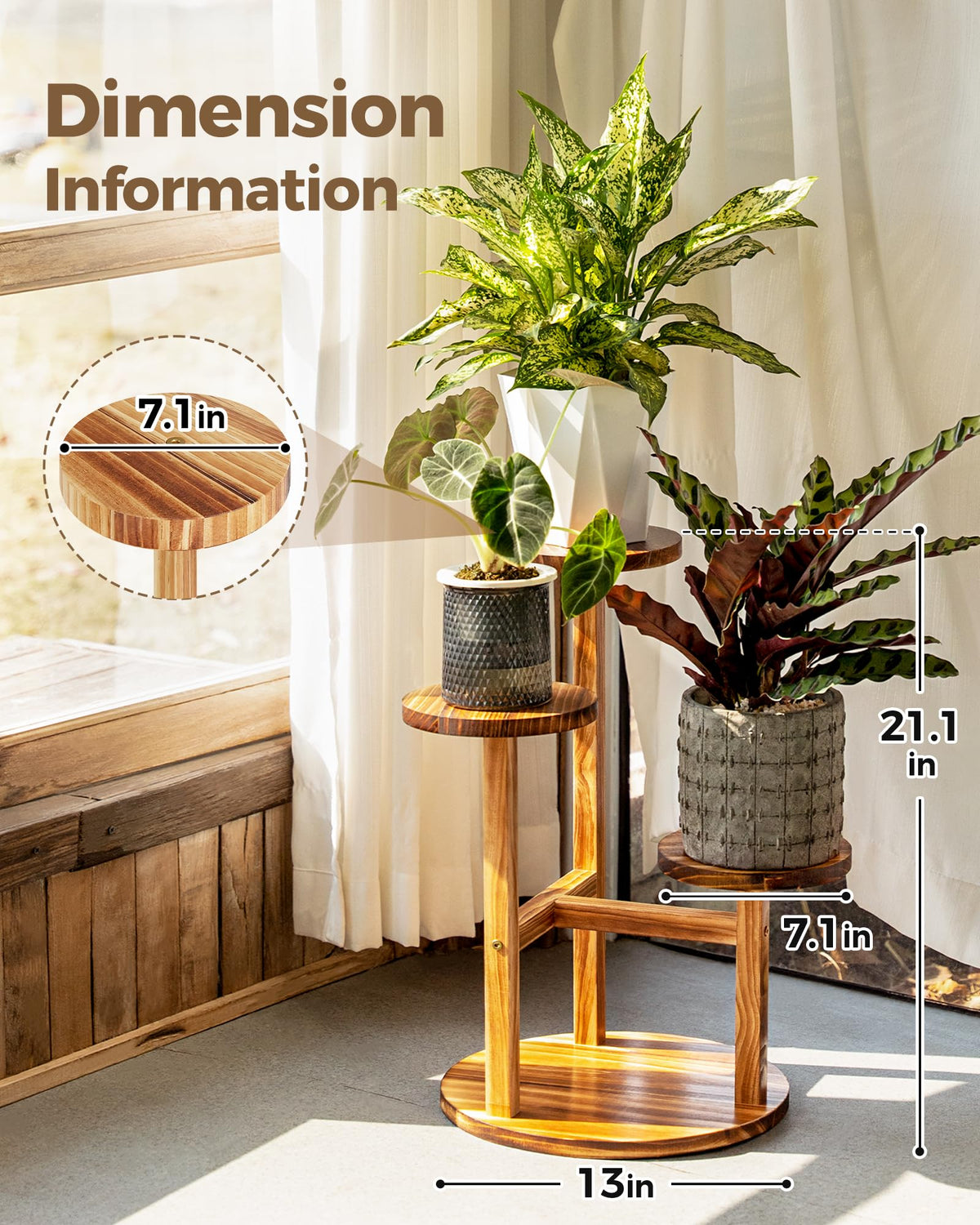 Bamworld compact 13x21-inch plant stand fits tight spaces