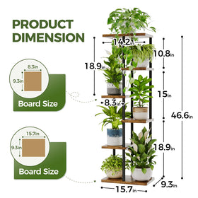 Bamworld corner plant rack offers modern, sturdy display for indoor or balcony use.