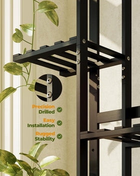 Bamworld corner plant stand placed in a living room for vibrant decor.